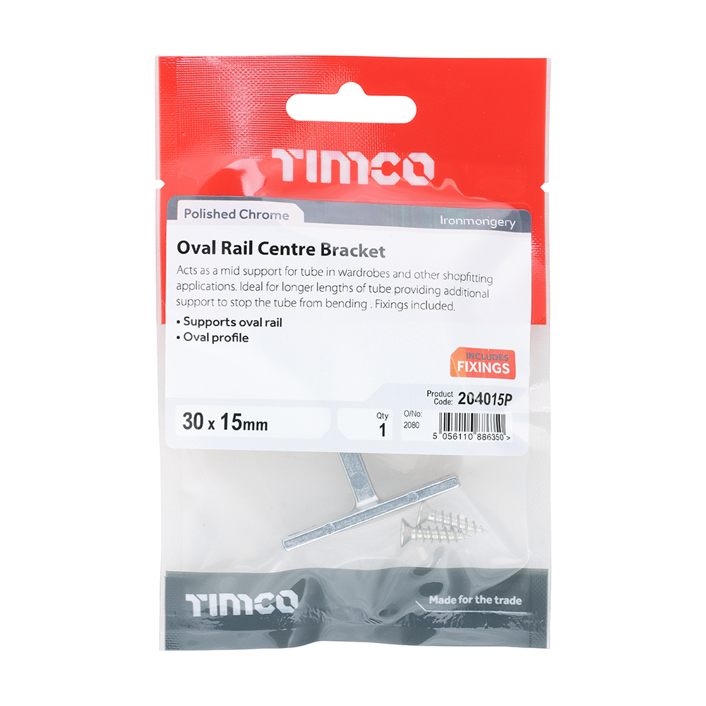 Oval Centre Bracket P/Chrome - Image 2