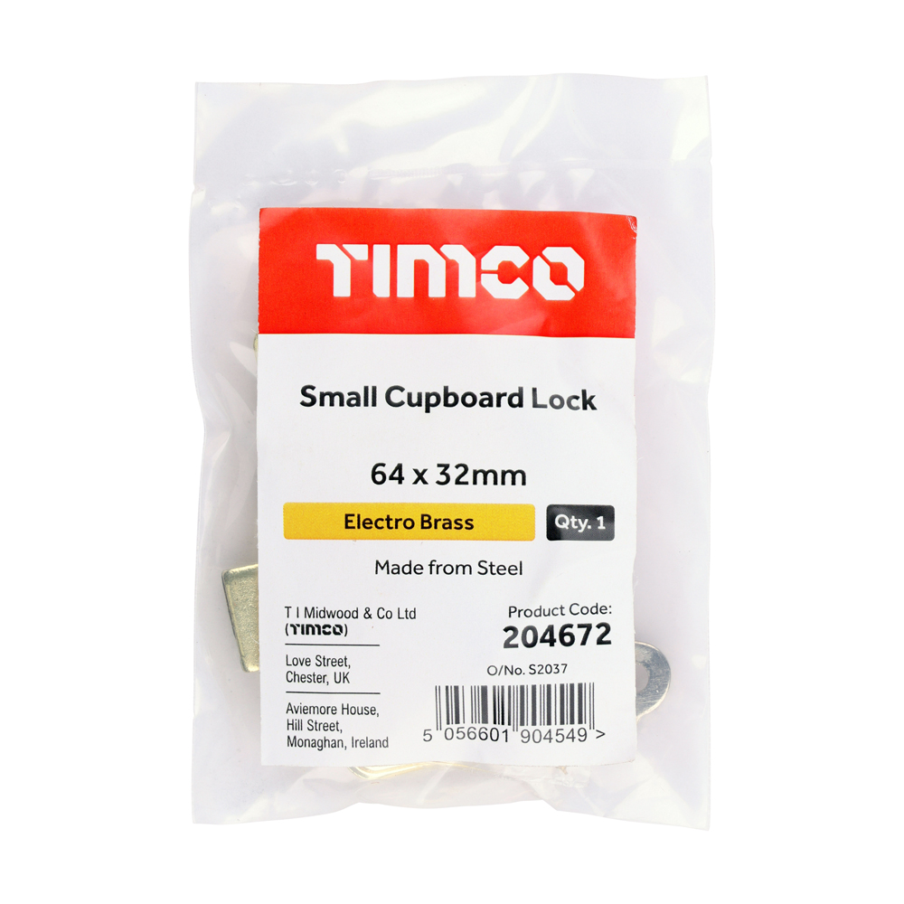 Small Cupboard Lock E.Brass - Image 2