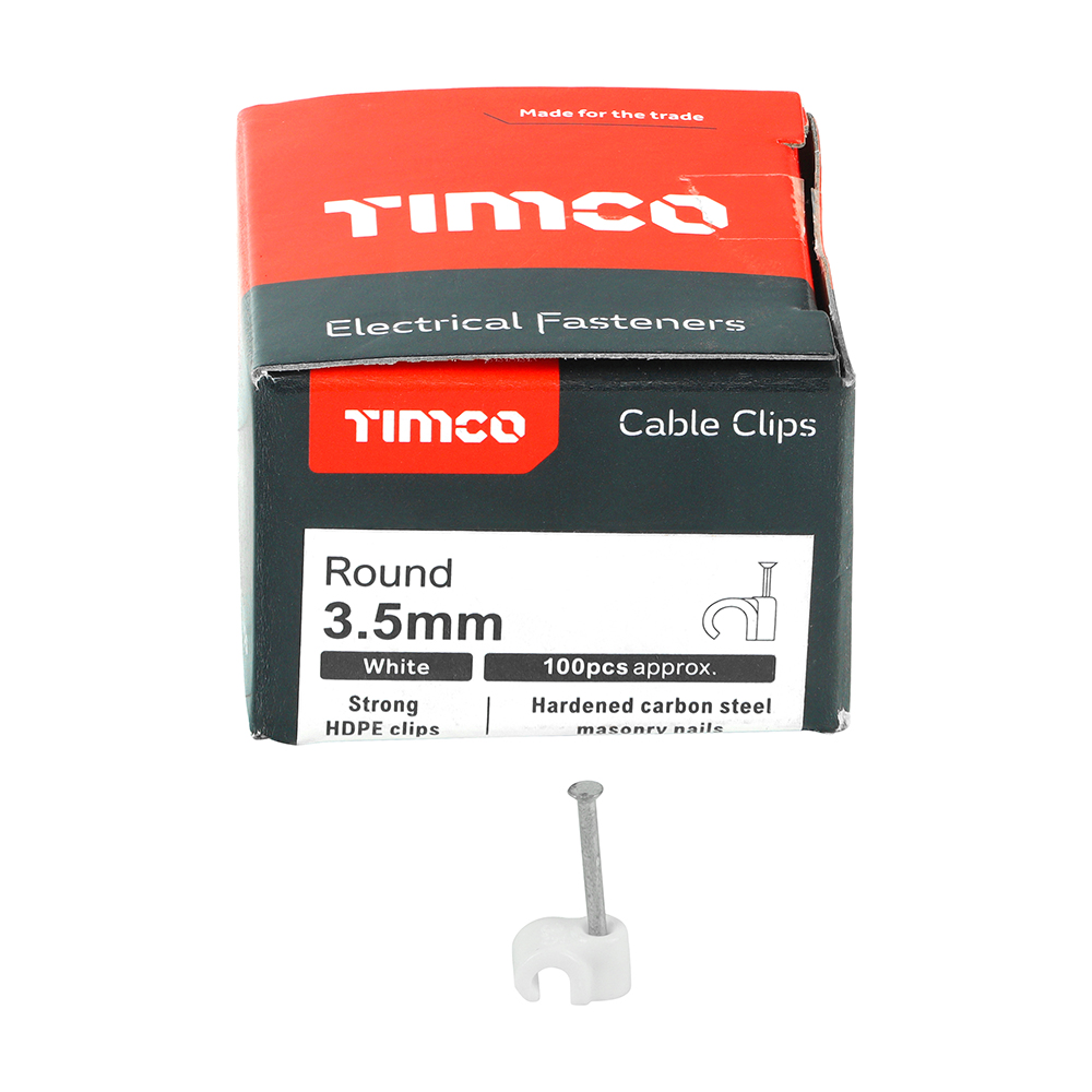 Round Cable Clip White - Image 3