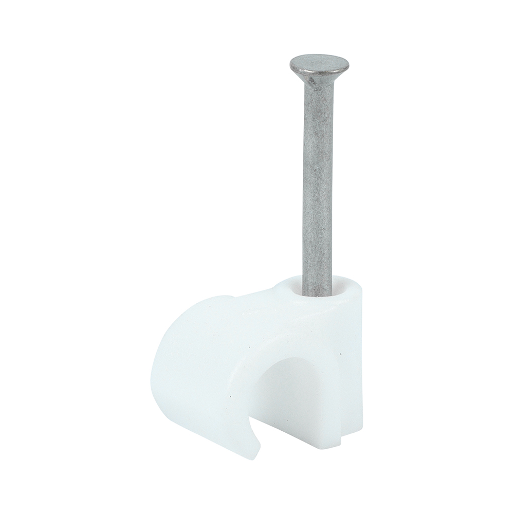 Round Cable Clip White
