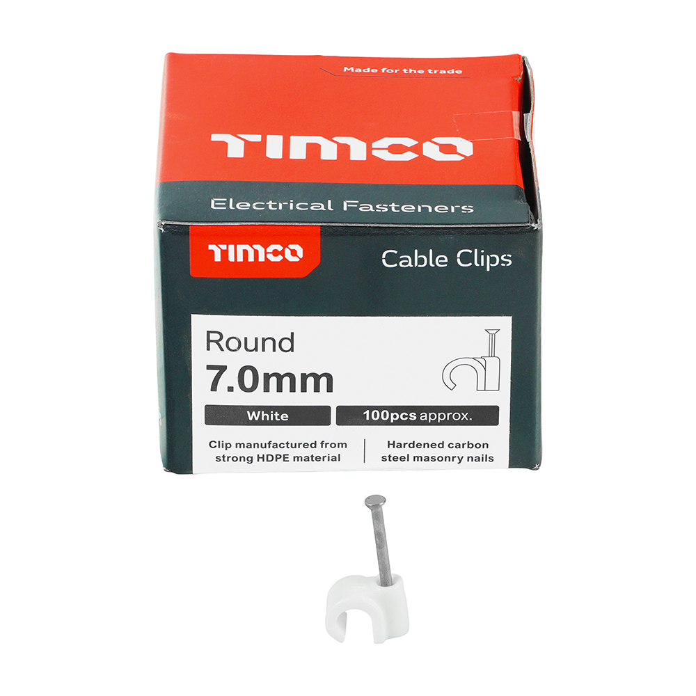 Round Cable Clip White - Image 3
