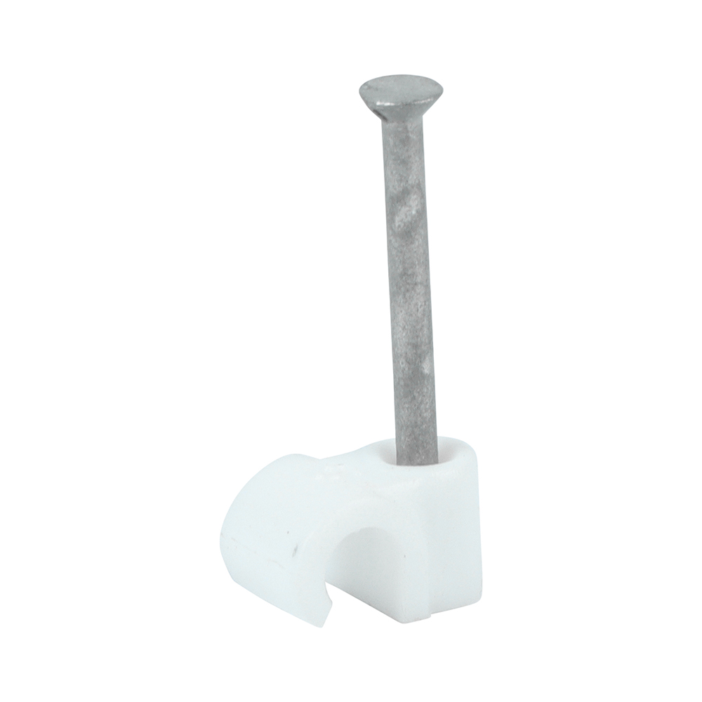 Round Cable Clip White
