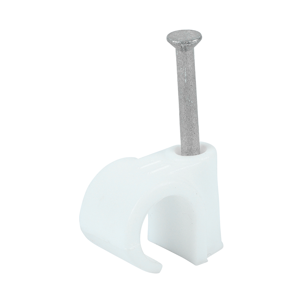 Round Cable Clip White