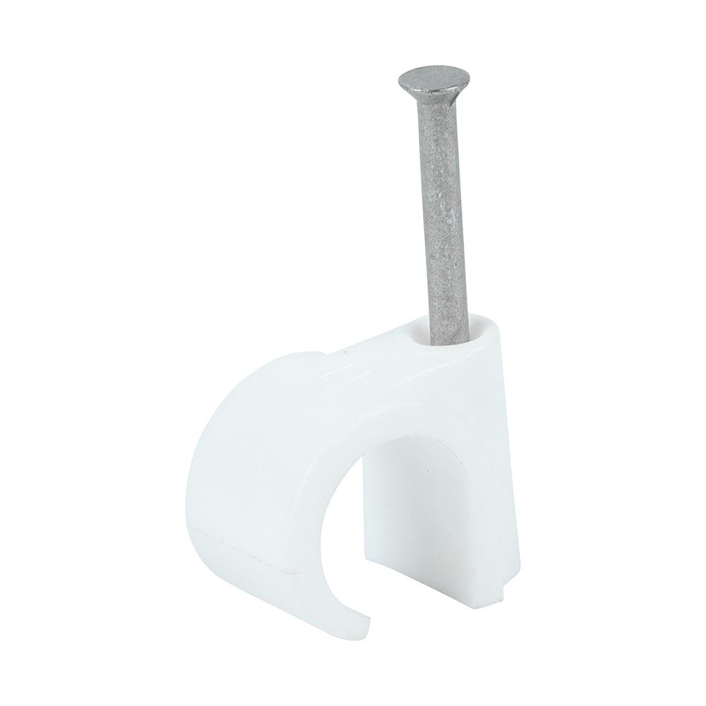 Round Cable Clip White