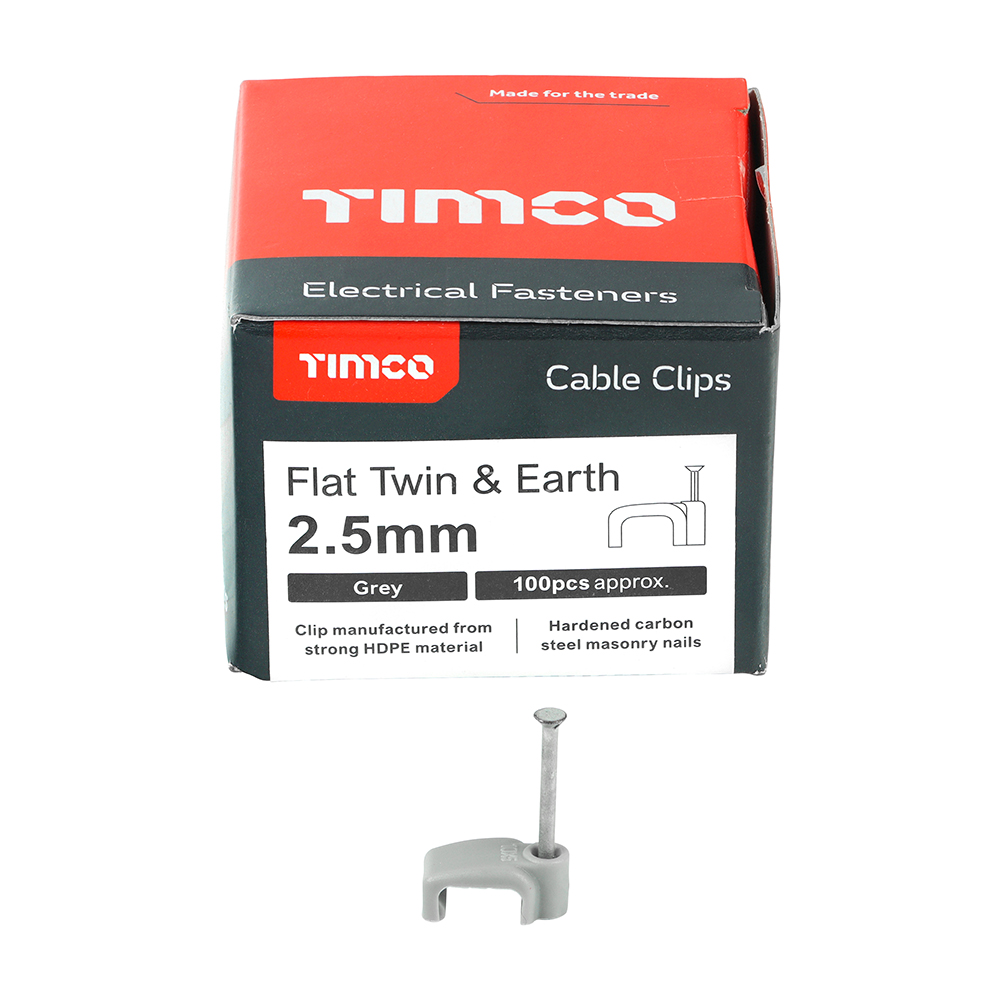 Flat Twin&Earth Cable Clip GRY - Image 3