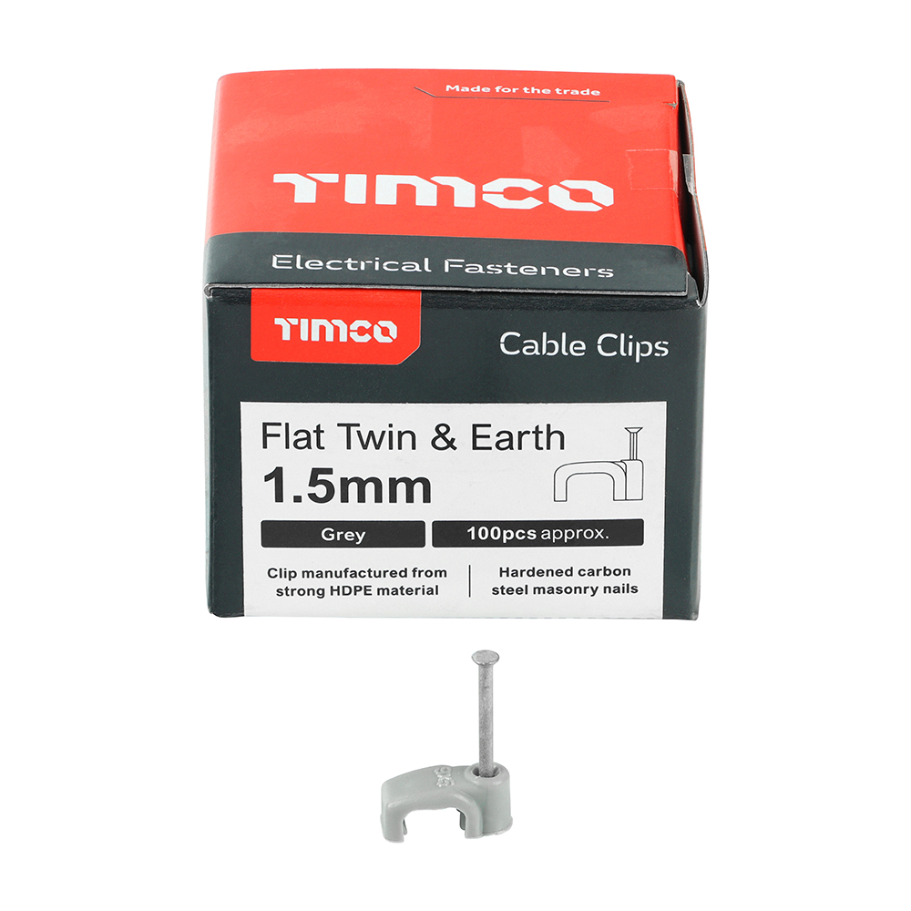 Flat Twin&Earth Cable Clip GRY - Image 3