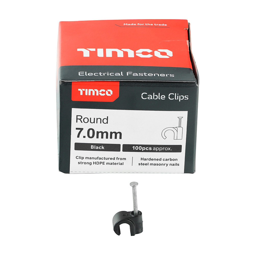 Round Cable Clip Black - Image 3
