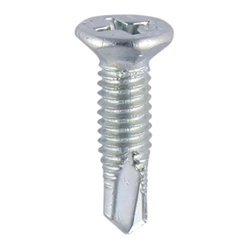 S/Drill PVC Screw F/CSK - BZP - Image 1