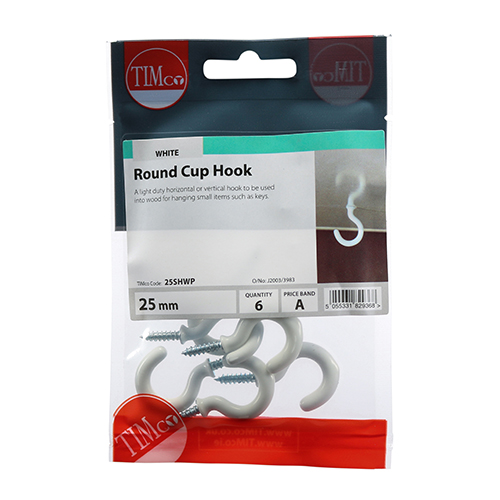 Round Cup Hook - White - Image 2