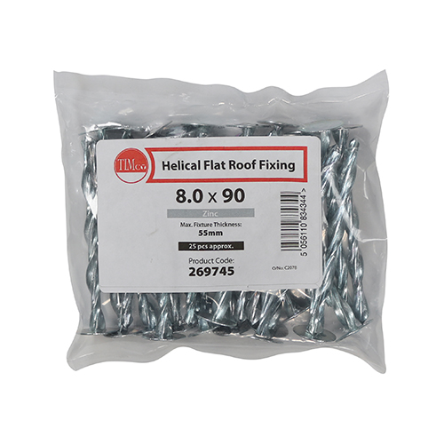 Helical Flat Roof Fixing Zinc - Image 2