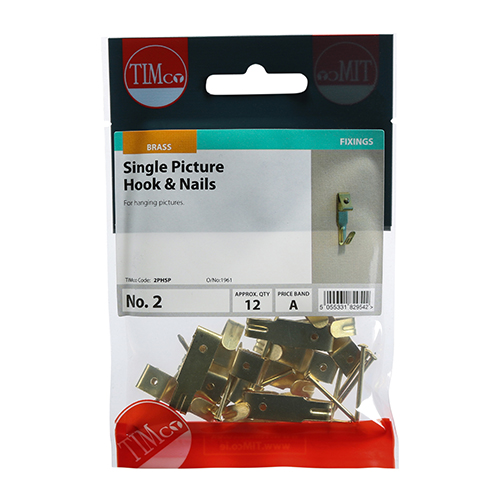 Picture Hook & Nails - E/Brass - Image 2