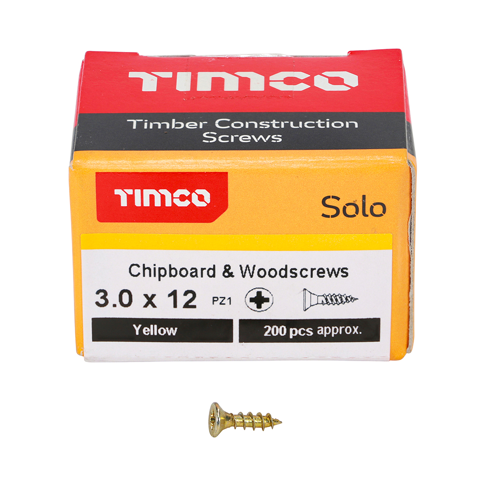 Solo Woodscrew PZ1 CSK ZYP - Image 3