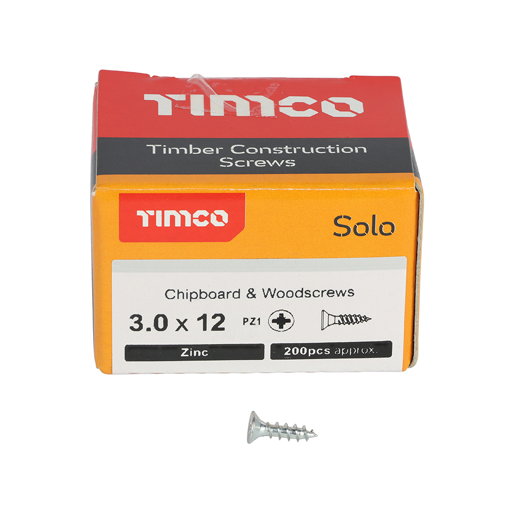 Solo Woodscrew PZ1 CSK Zinc - Image 3
