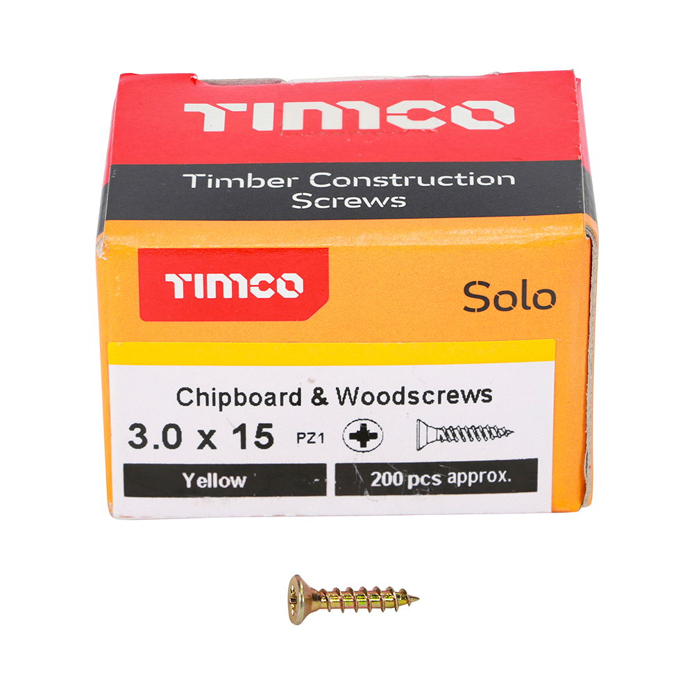 Solo Woodscrew PZ1 CSK ZYP - Image 3