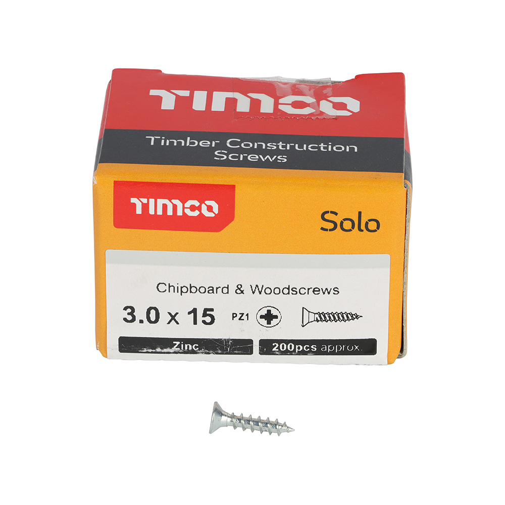 Solo Woodscrew PZ1 CSK Zinc - Image 3