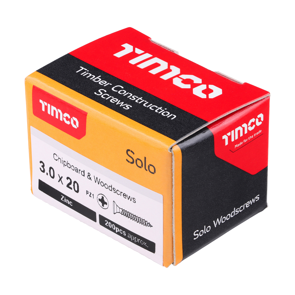Solo Woodscrew PZ1 CSK Zinc - Image 2