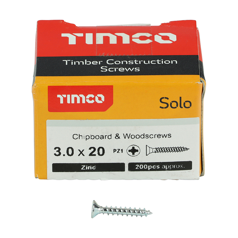Solo Woodscrew PZ1 CSK Zinc - Image 3