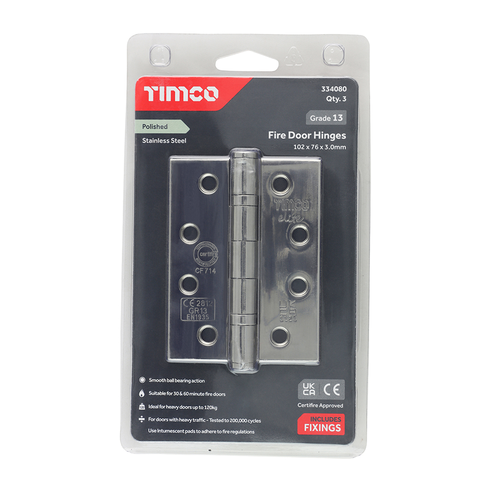 13 Fire Door Hinge Pol SS - Image 2