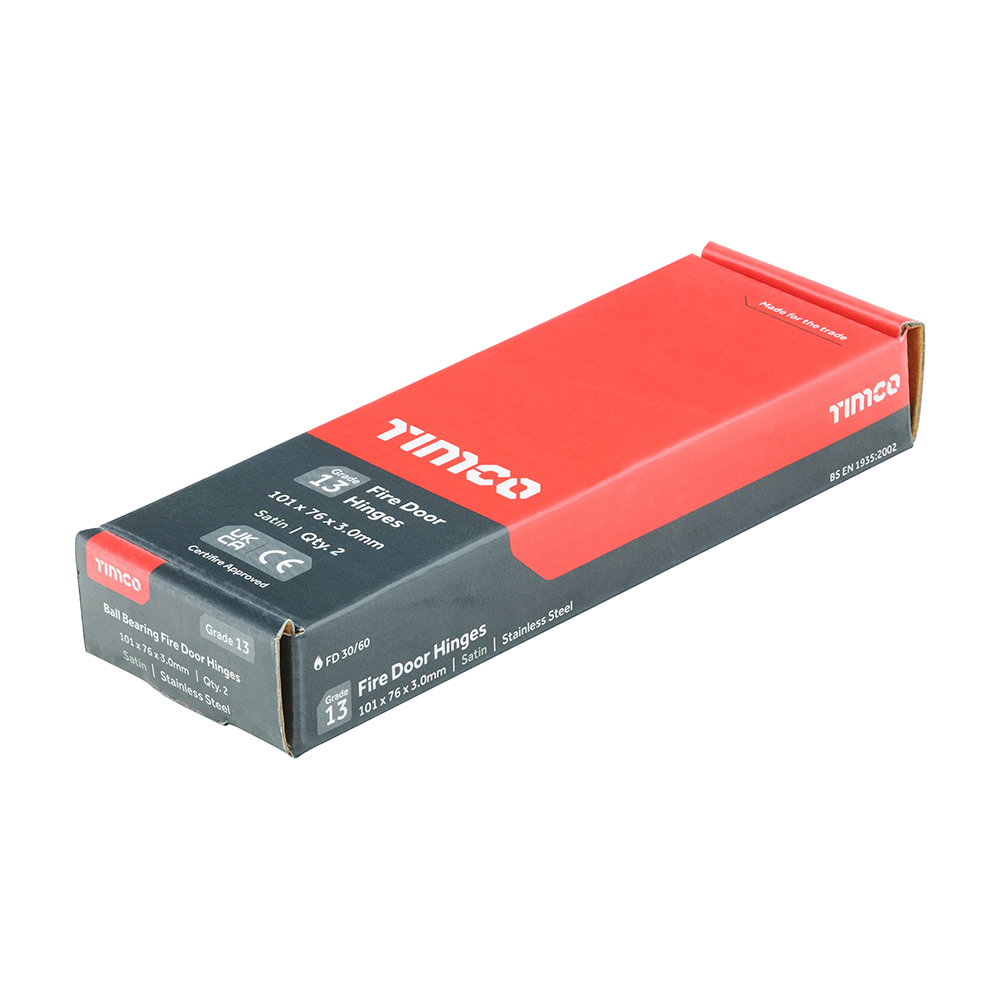 13 Fire Door Hinge Satin SS - Image 2
