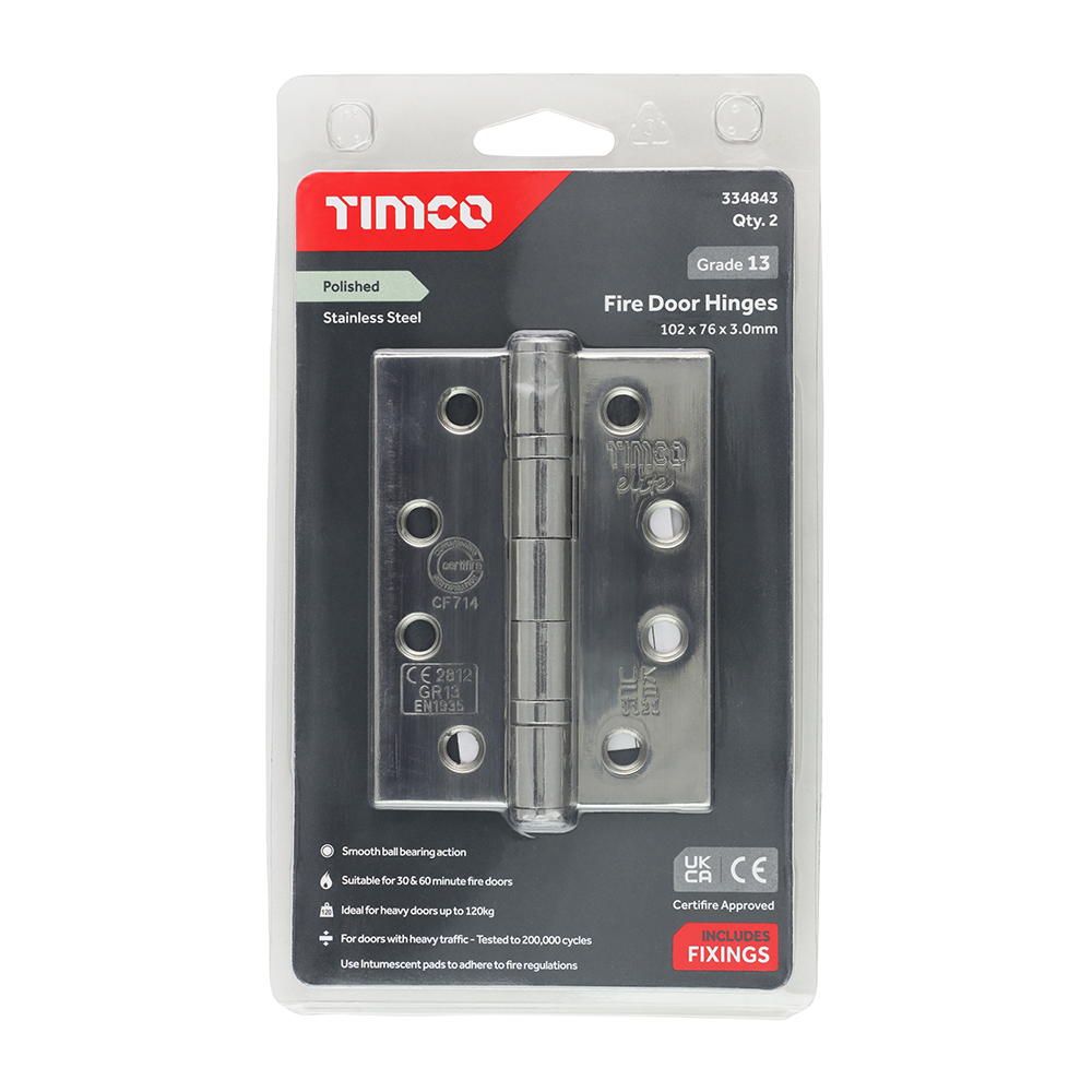 13 Fire Door Hinge Pol SS - Image 2
