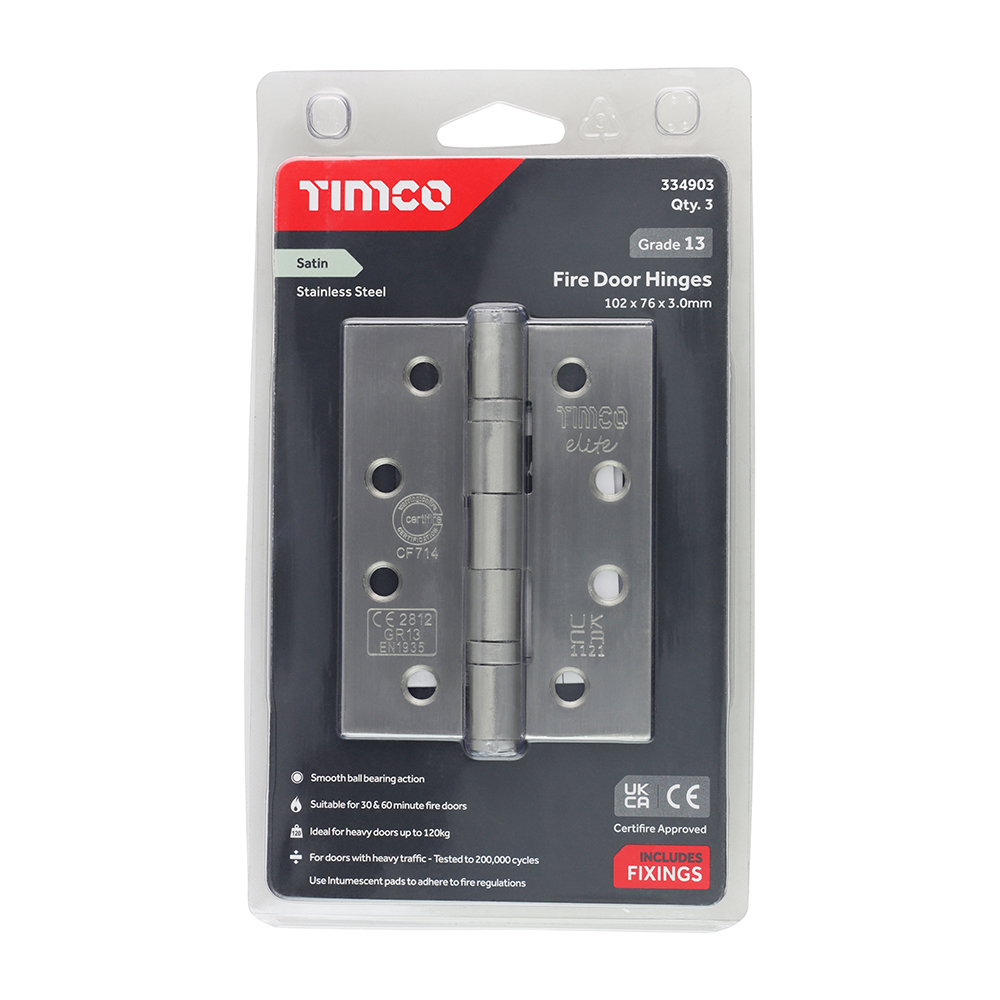 13 Fire Door Hinge Satin SS - Image 2