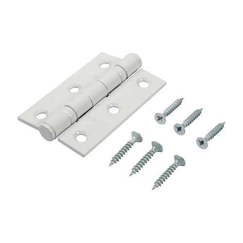 Twin Ball Bear Steel Hinge WHT