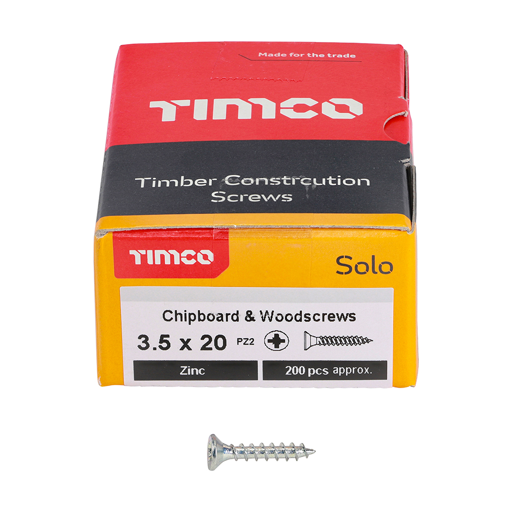 Solo Woodscrew PZ2 CSK Zinc - Image 3