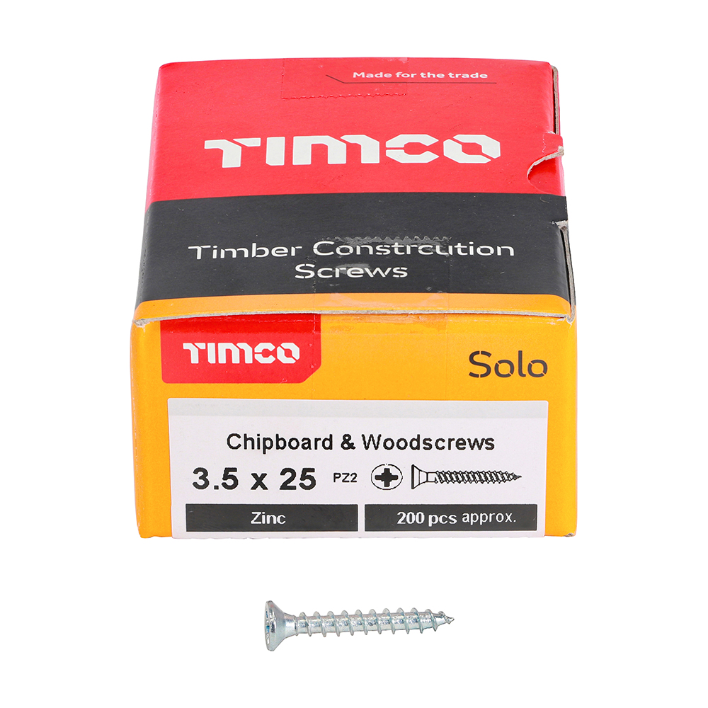 Solo Woodscrew PZ2 CSK Zinc - Image 3