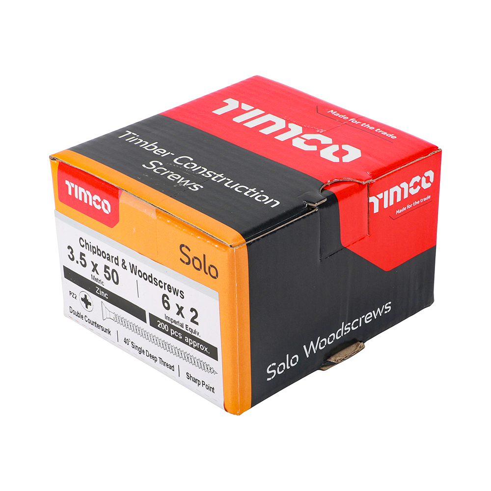 Solo Woodscrew PZ2 CSK Zinc - Image 2