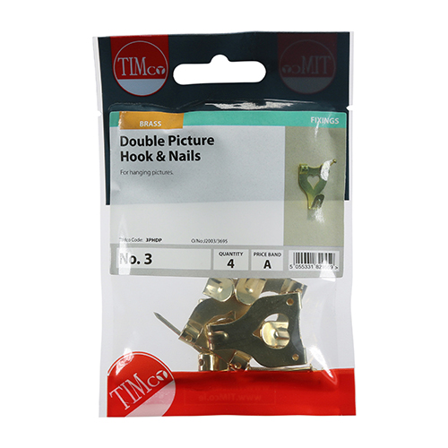 Picture Hook & Nails - E/Brass - Image 2