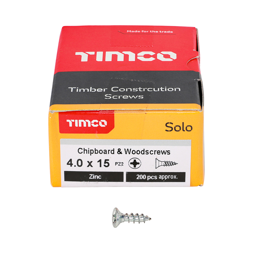 Solo Woodscrew PZ2 CSK Zinc - Image 3