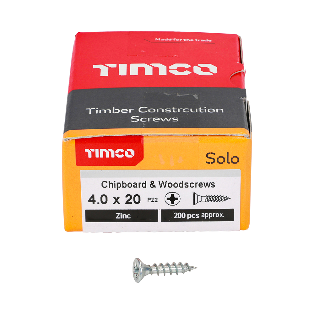 Solo Woodscrew PZ2 CSK Zinc - Image 3