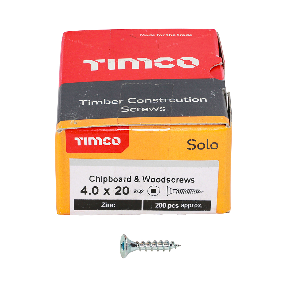 Solo Woodscrew SQ2 CSK Zinc - Image 3
