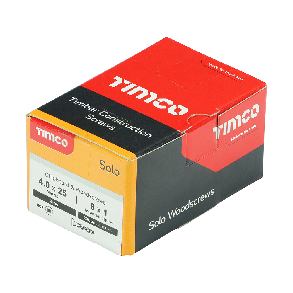 Solo Woodscrew SQ2 CSK Zinc - Image 2