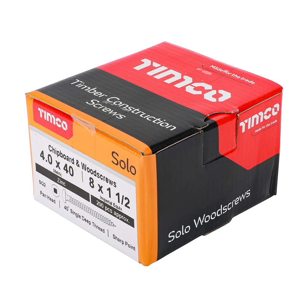 Solo Woodscrew SQ2 PAN Zinc - Image 2