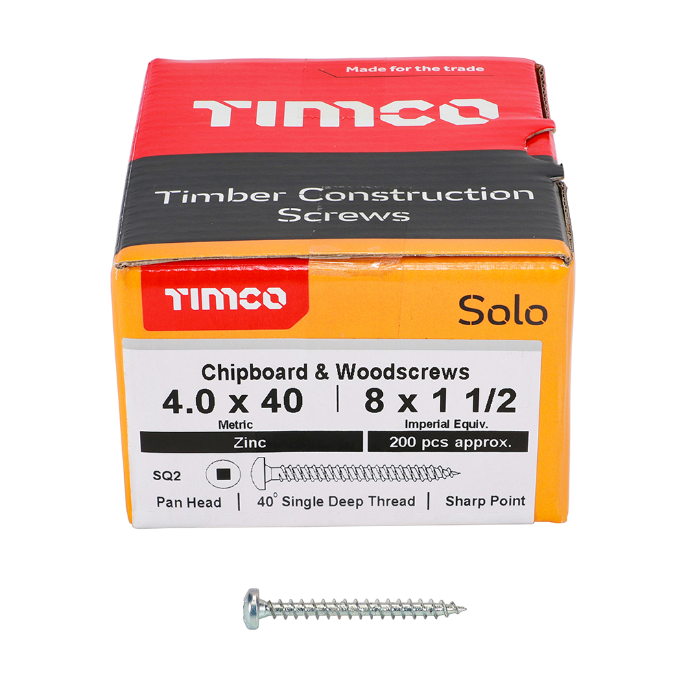Solo Woodscrew SQ2 PAN Zinc - Image 3