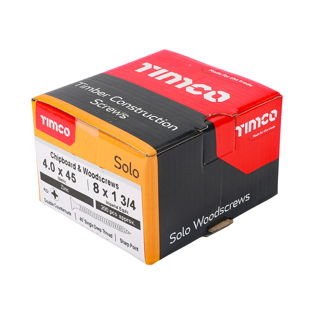 Solo Woodscrew PZ2 CSK Zinc - Image 2