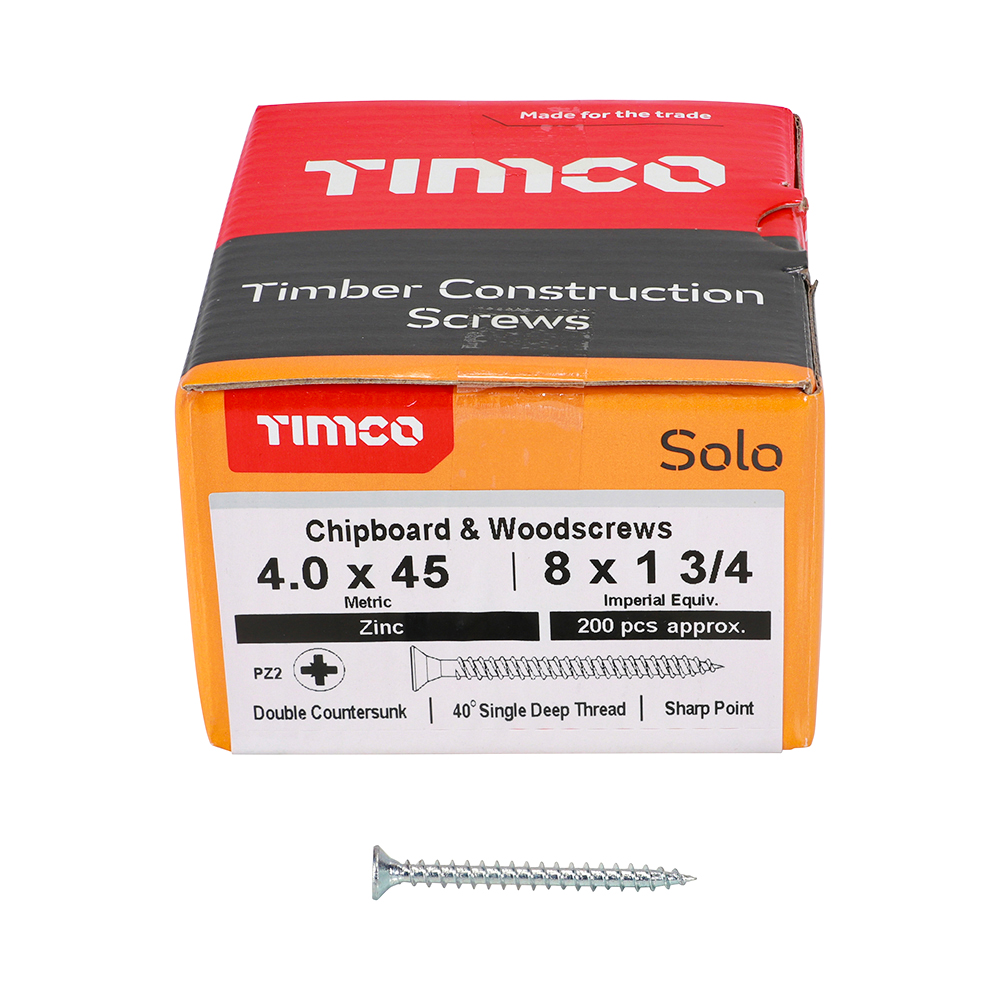 Solo Woodscrew PZ2 CSK Zinc - Image 3