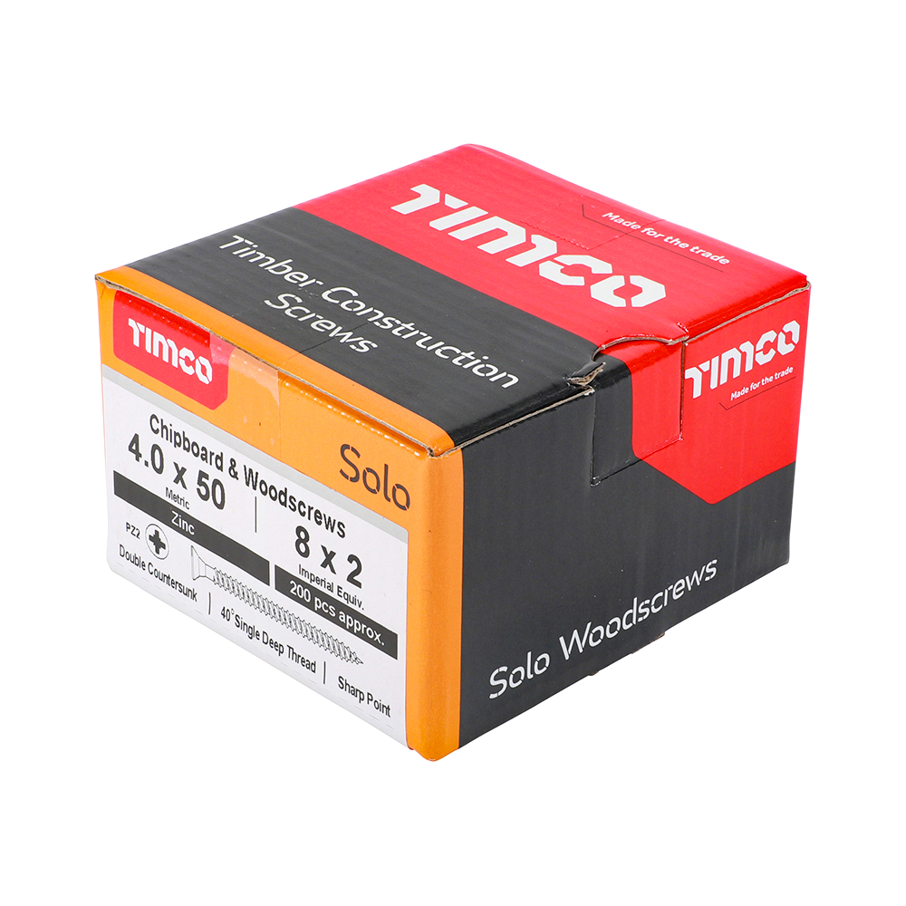 Solo Woodscrew PZ2 CSK Zinc - Image 2