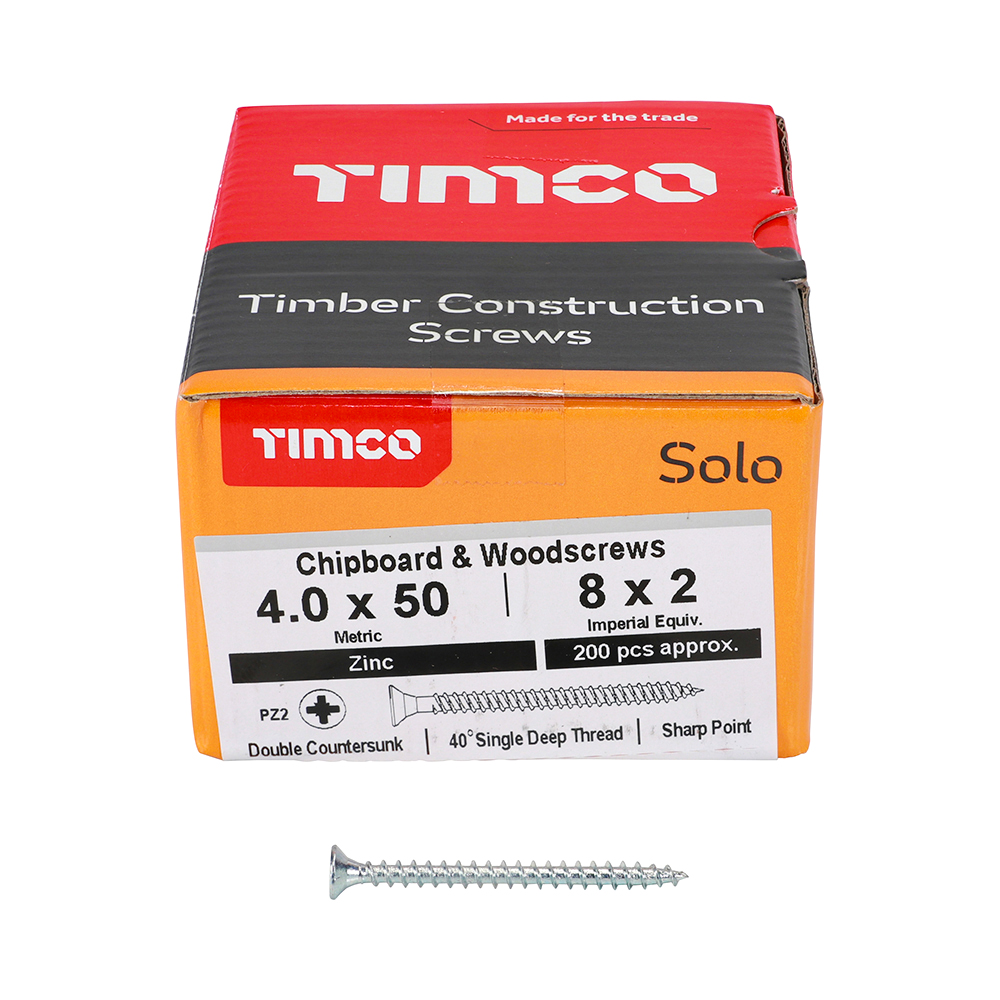 Solo Woodscrew PZ2 CSK Zinc - Image 3