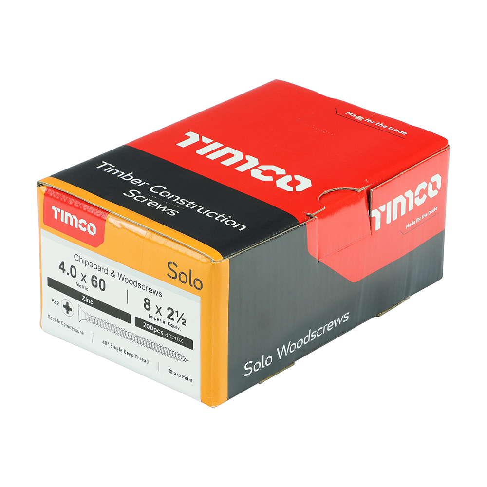 Solo Woodscrew PZ2 CSK Zinc - Image 2