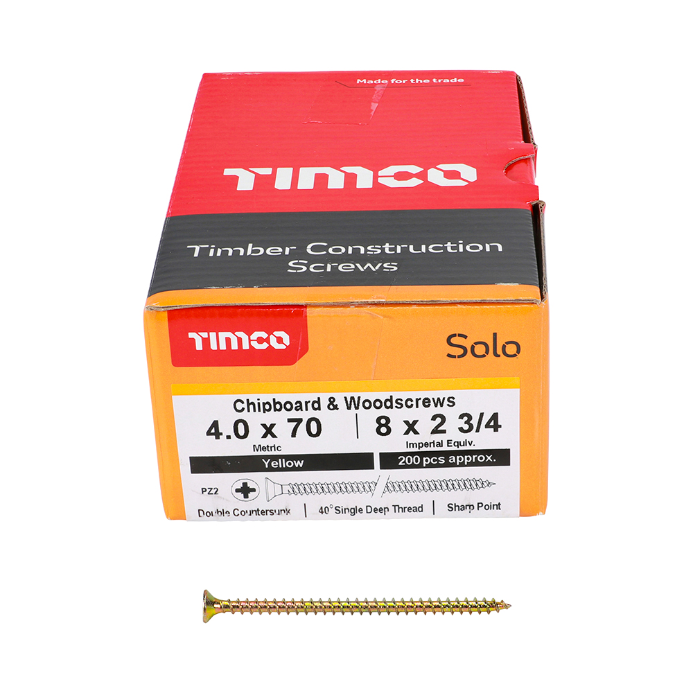 Solo Woodscrew PZ2 CSK ZYP - Image 3