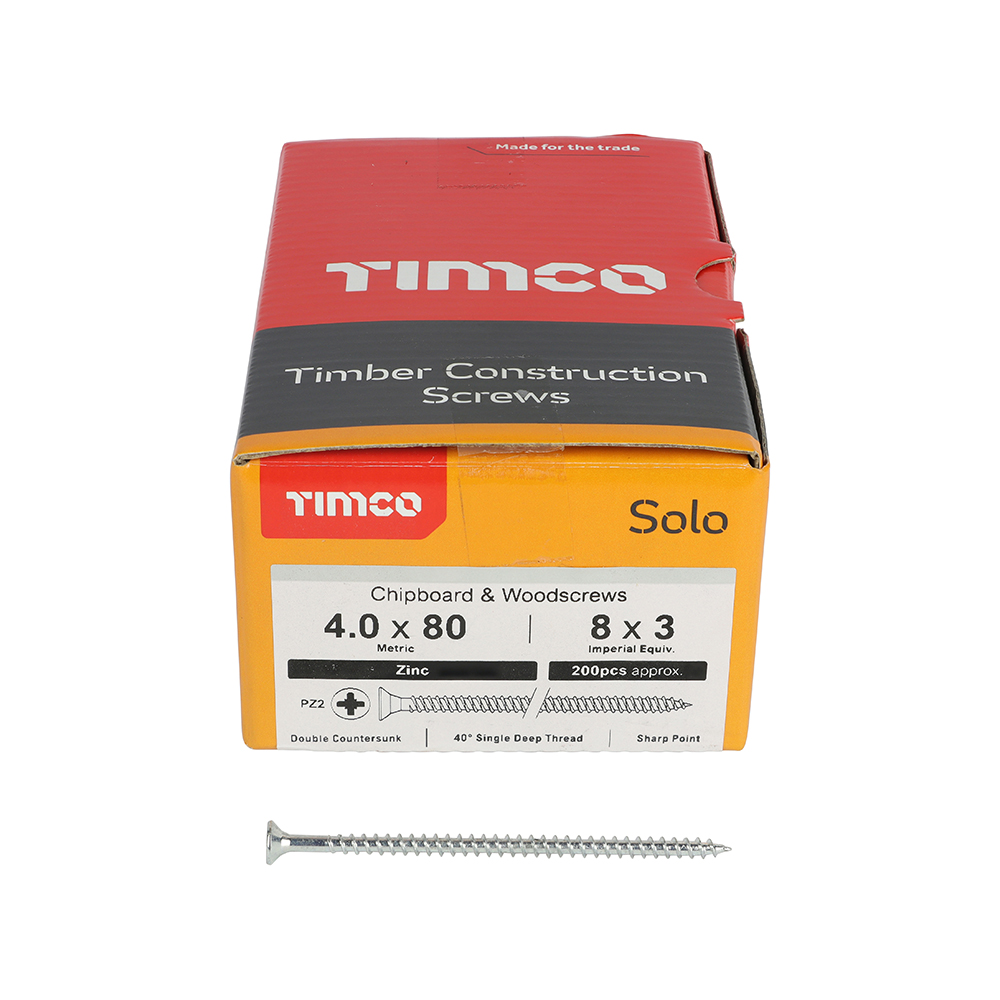 Solo Woodscrew PZ2 CSK Zinc - Image 3