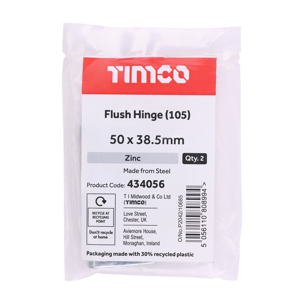 Flush Hinge ZINC - Image 2