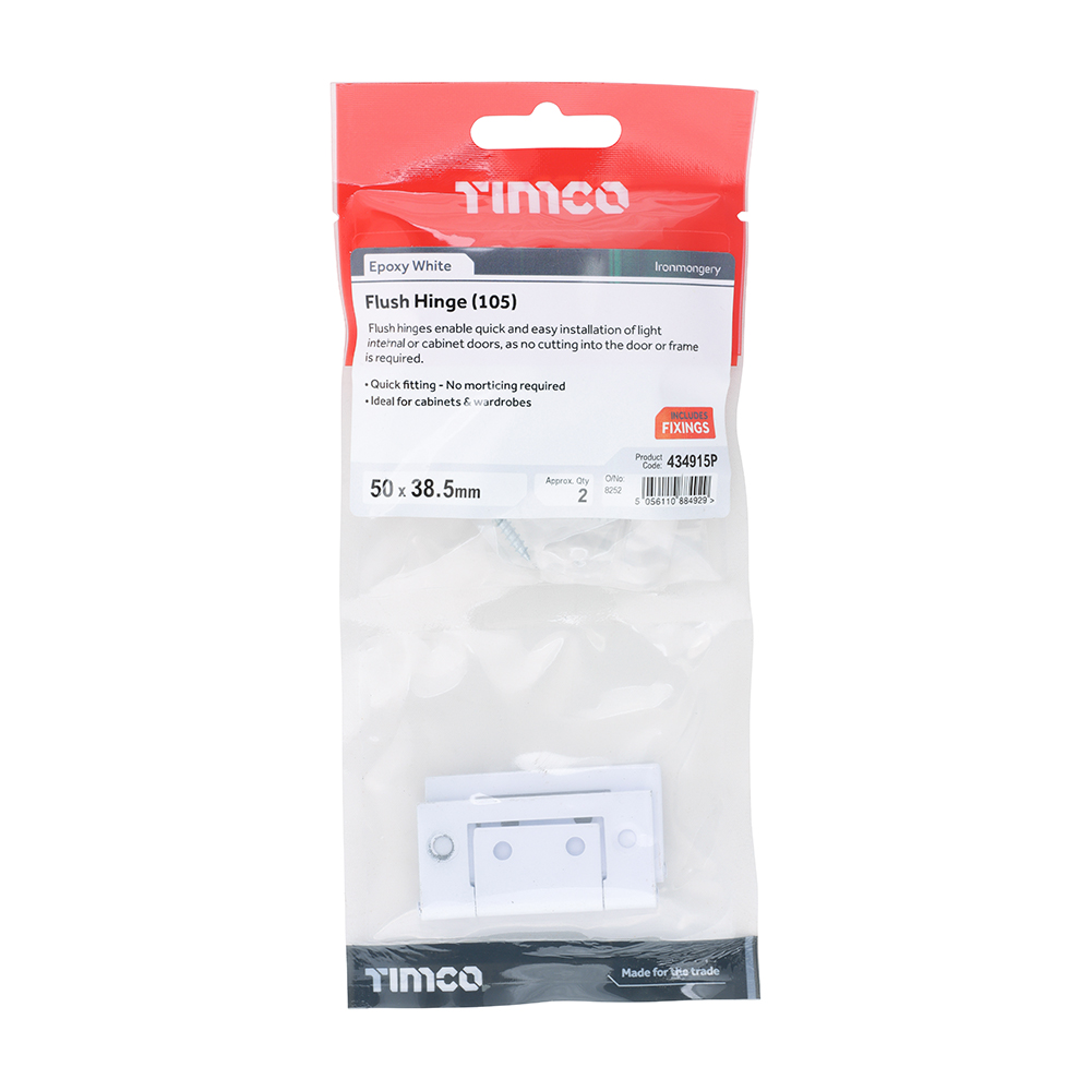 Flush Hinge WHITE - Image 2