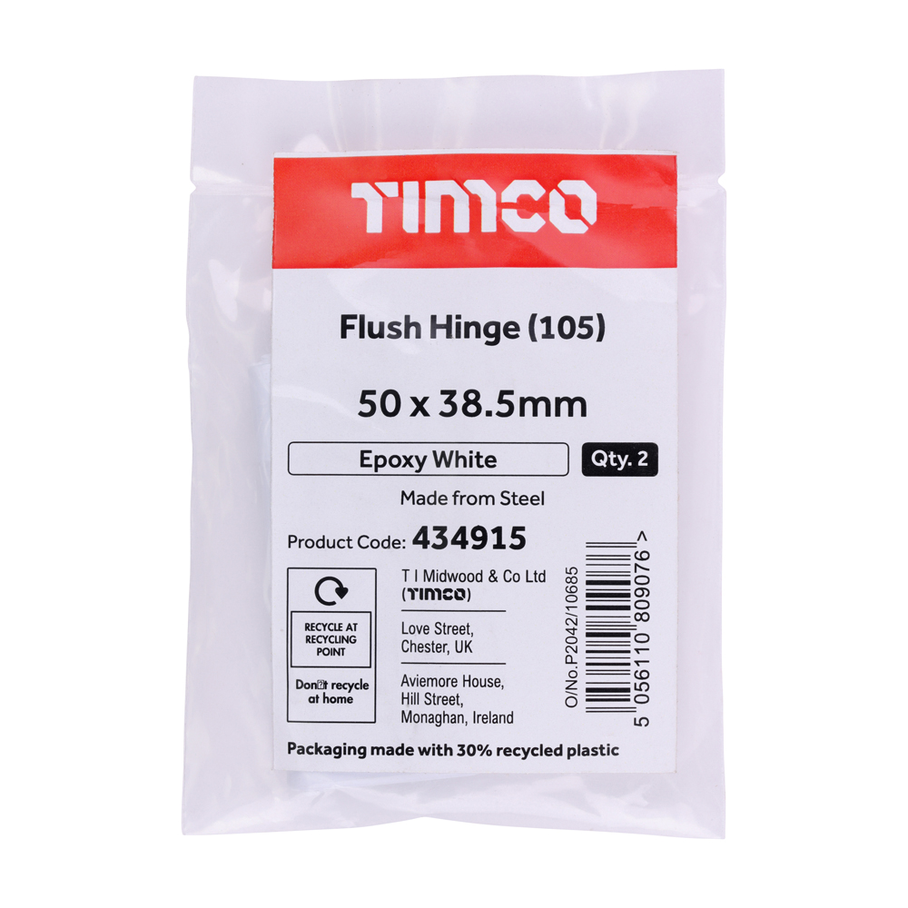 Flush Hinge WHITE - Image 2