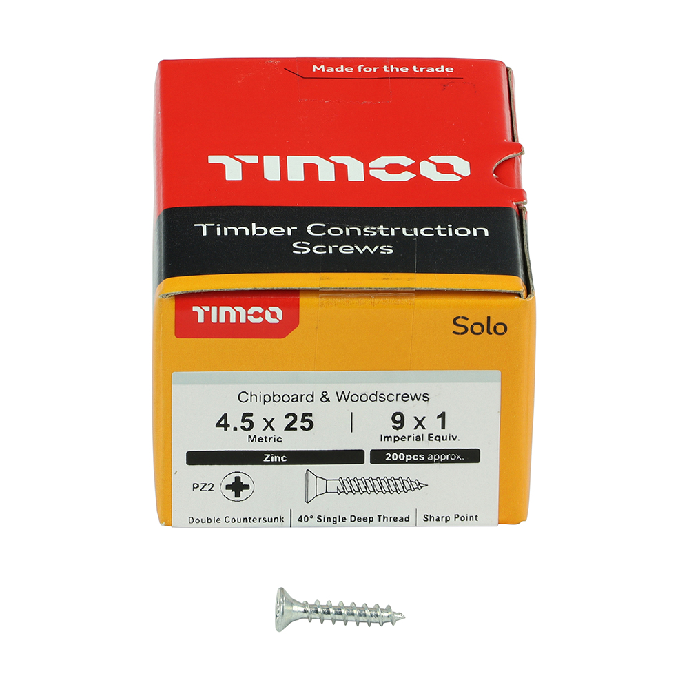 Solo Woodscrew PZ2 CSK Zinc - Image 3