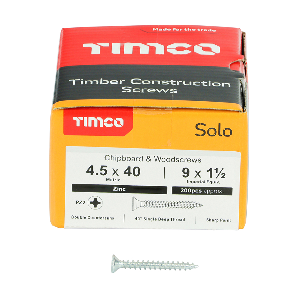 Solo Woodscrew PZ2 CSK Zinc - Image 3