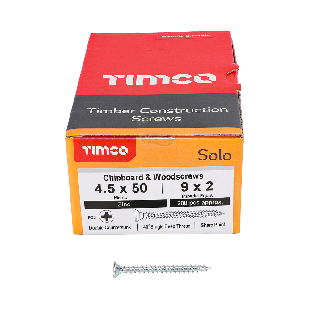 Solo Woodscrew PZ2 CSK Zinc - Image 3
