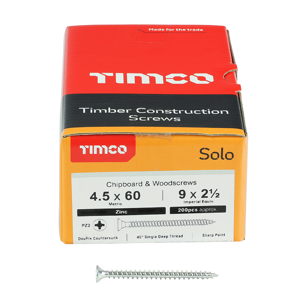Solo Woodscrew PZ2 CSK Zinc - Image 3